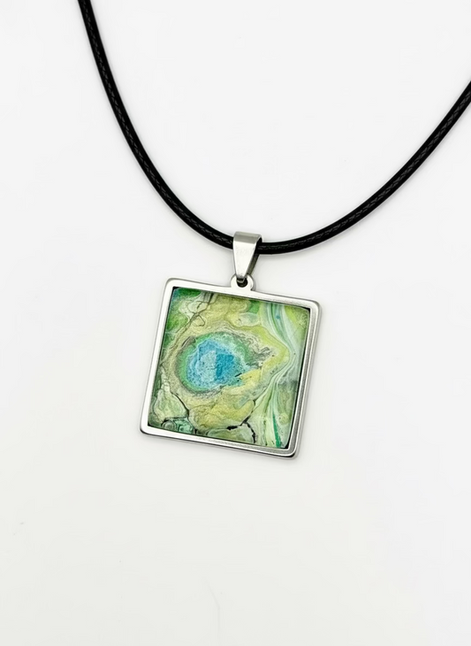 תליון מרובע כסף (B541)