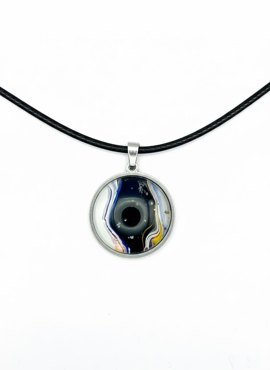 תליון עגול כסוף (B534)