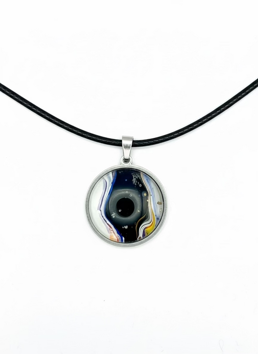 תליון עגול כסוף (B534)