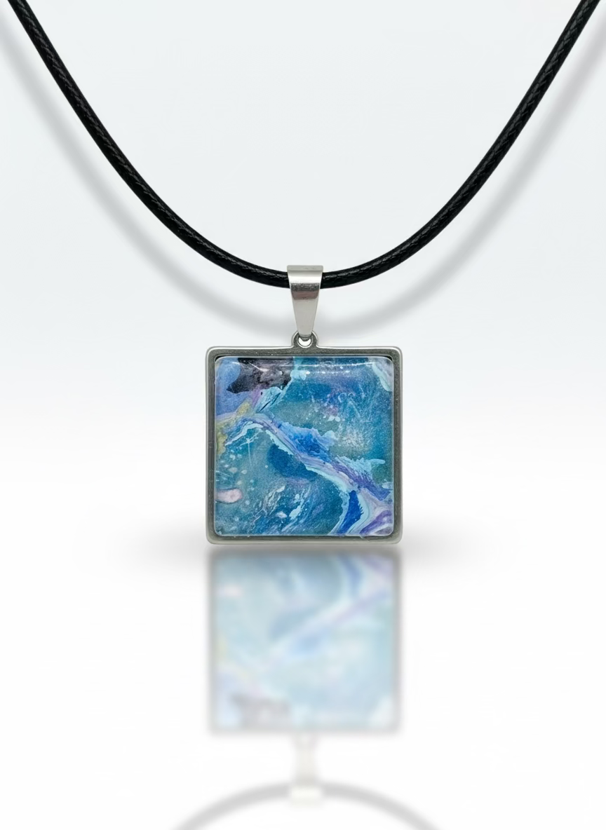 תליון מרובע כסף (B540)