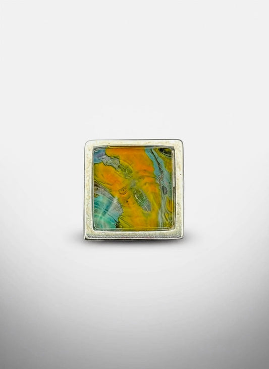 טבעת מרובעת כסופה (A162) - Takshitim