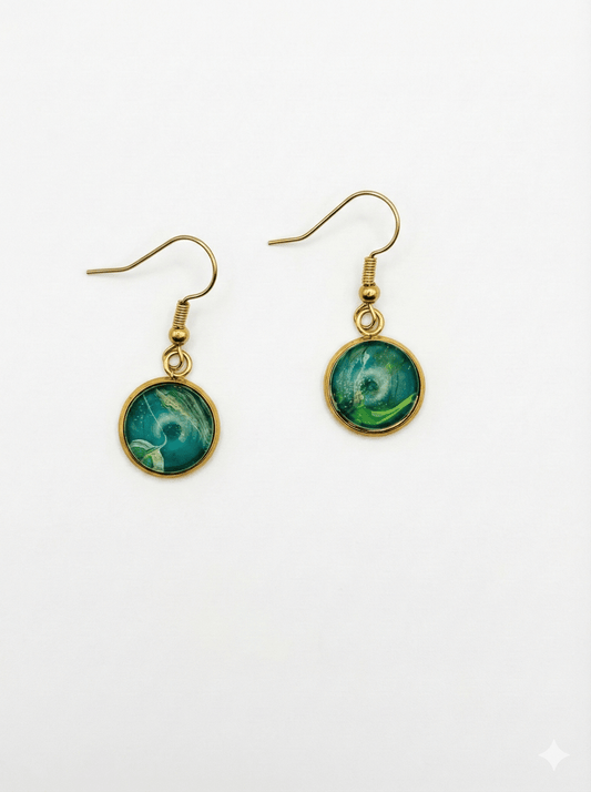 עגילים עגולים זהב (C358) - Takshitim