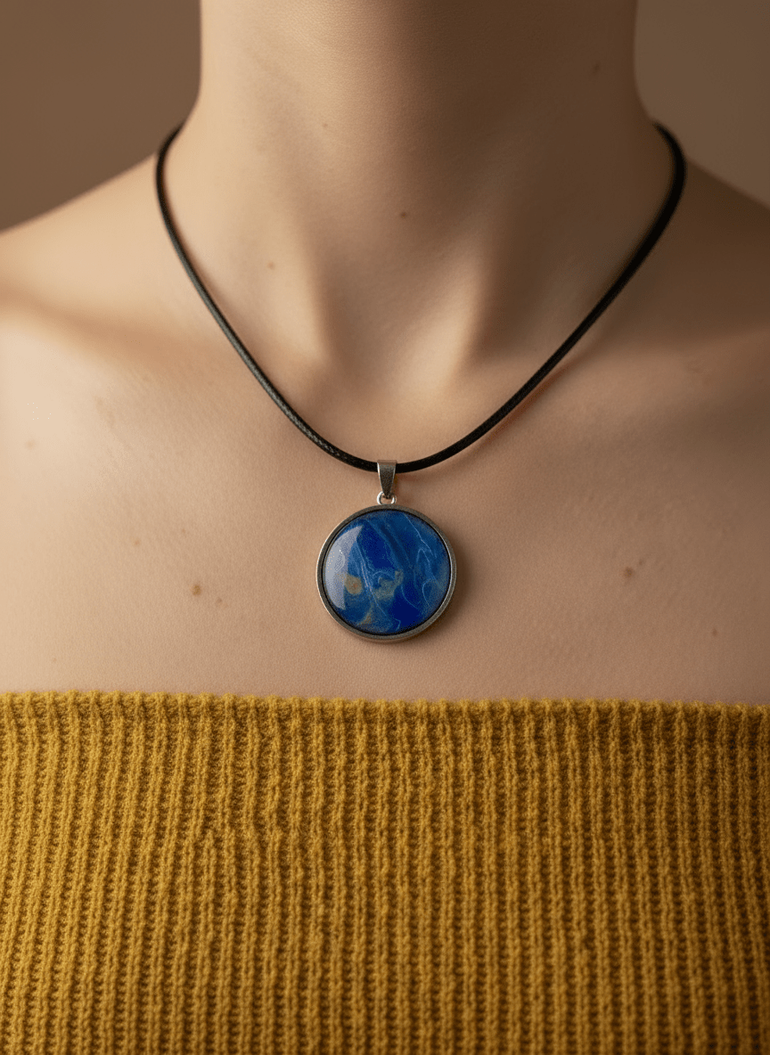 תליון עגול כסוף (B470) - Takshitim