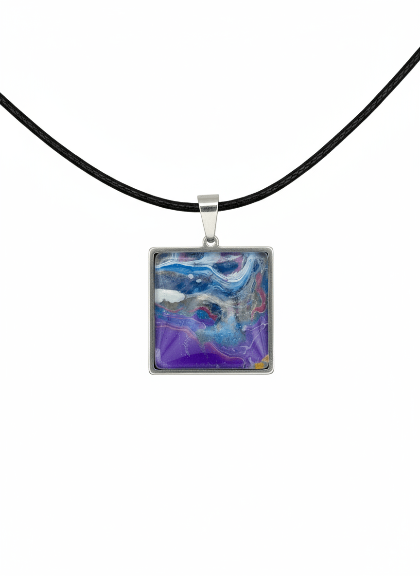 תליון מרובע כסף (B519) - Takshitim